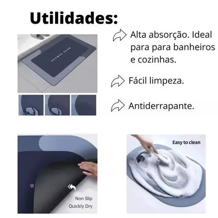 Tapete de Banheiro Antiderrapante Super Absorvente