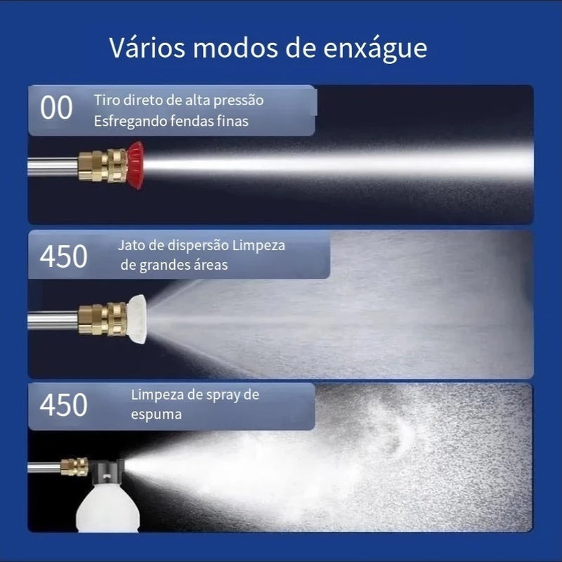 Lavadora de Alta Pressão Portátil Recarregável